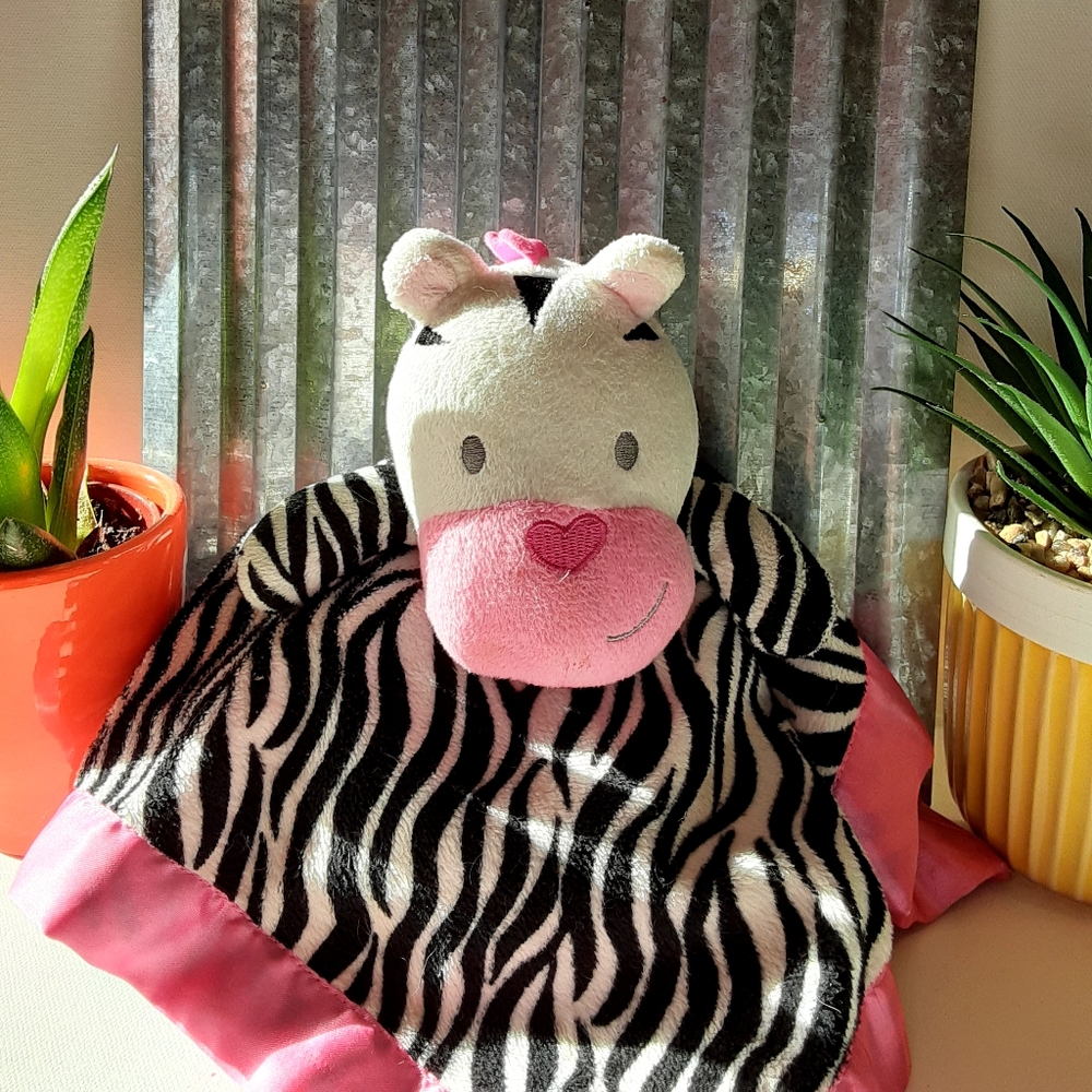 Pink Zebra Baby Silky Soft Lovey